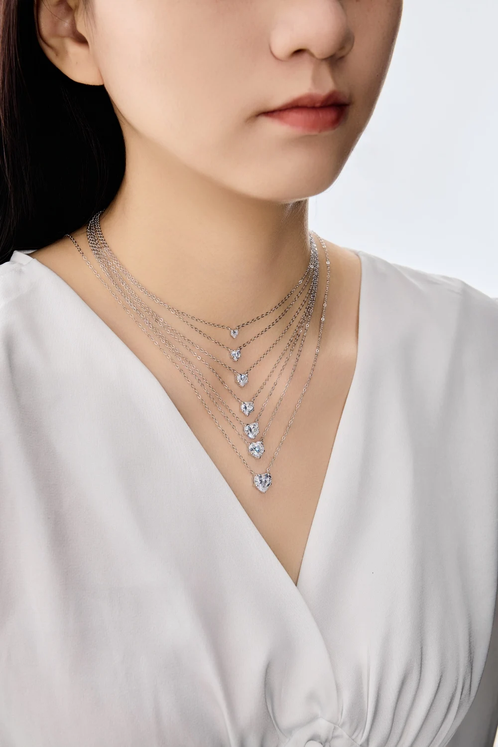 KAKODIY exquisite simple multi-size main stone 925 Sterling Silver chain infinite love heart-shaped 5A zirconia pendant necklace detail 7