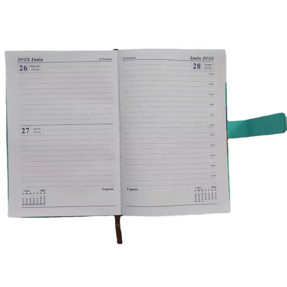 A5 B5 Business Diary 2025 with Logo Custom Leather Agenda 2025 Spanish Luxury