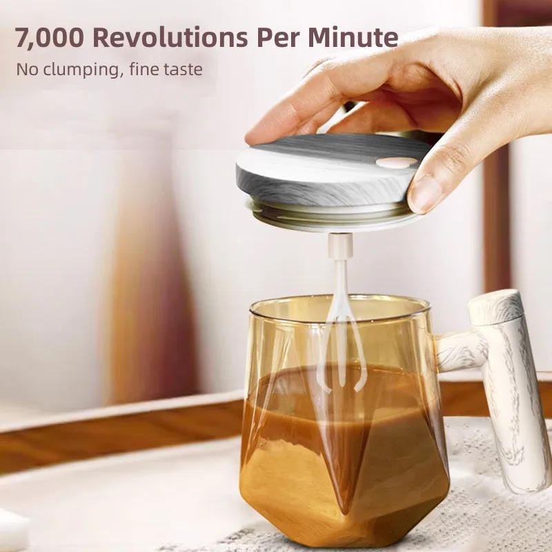 Multi Color Custom Logo 400ML Smart Self Stirring Mug Auto Self Mixing Glass Cup for Coffee