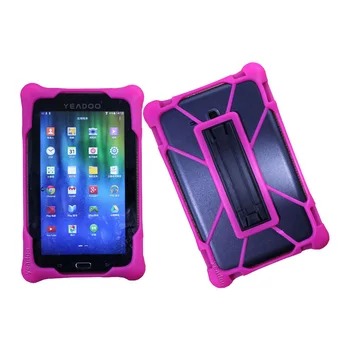 Anti-shock Universal Silicone shell tablet case with PC bracket cover  7 inch to 9inch