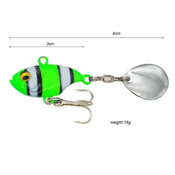 CHEERY New 14g VIB Tail Vibration Bait Spinner Spoon Sinking Lure Fishing Tackle Pesca Spinning Balance Rotating Metal Jig – Metal Jig – view 3