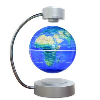 2023 Gadget New Arrival Bend Shape Levitating White Light Floating Globe Luxury Office Desk