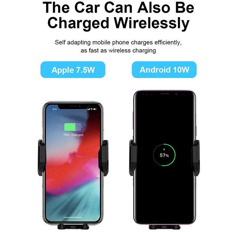 
 Стеклянный зеркальный дизайн 15 Вт быстрый беспроводной держатель для телефона Qi автомобильное беспроводное зарядное устройство  