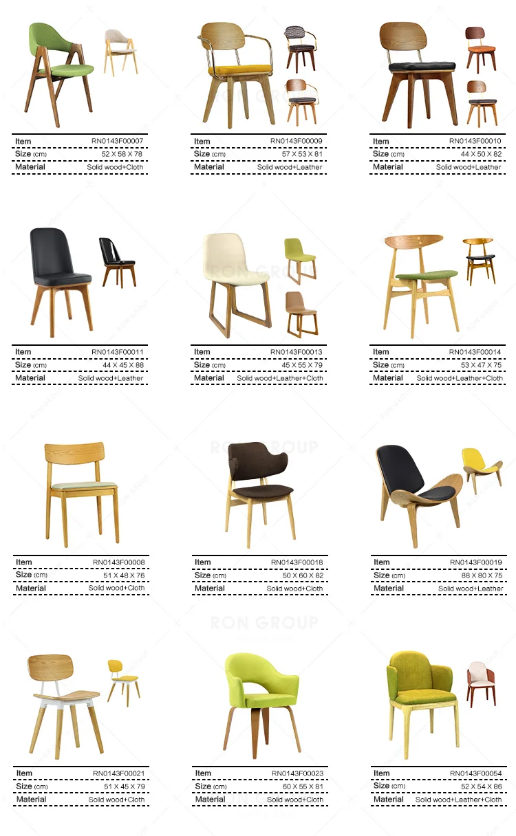 Hot Sale Modern Simple Style Restaurant Furniture Ash Solid Wood Frame Restaurant Chairs Wooden Chair Dining Chairs