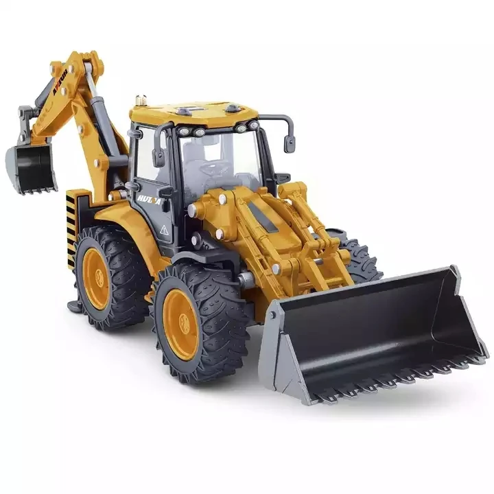 Mini Diecast Two Way Loader Model Truck Huina 1704 1/50 Alloy Metal Static Excavator Forklift Engineering Vehicle Toys