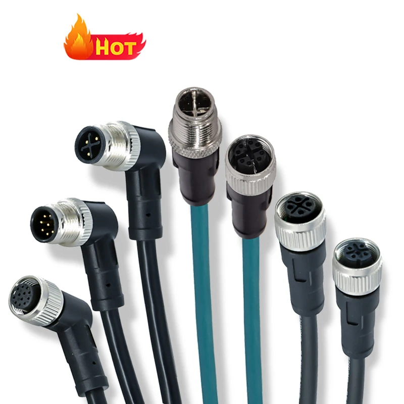 Rigoal Custom 2 3 4 5 8 12 17 pin m8 m12 IP68 rj45 wire waterproof mold cable molded connector factory