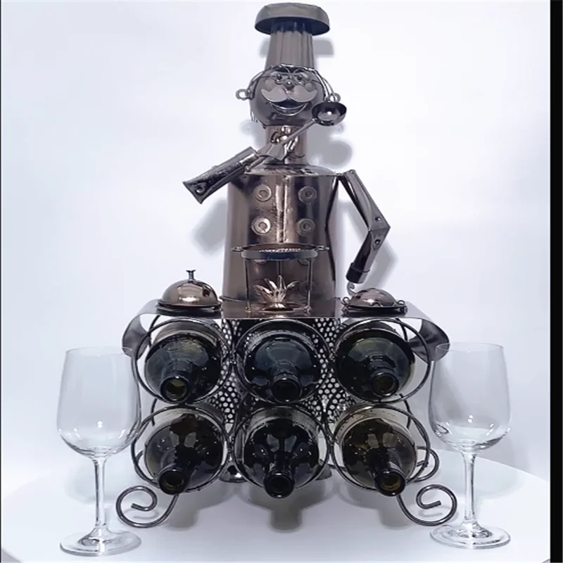 
 Домашний металлический Настольный держатель для бутылок, настольный держатель для винных бутылок, стойка для хранения вина  