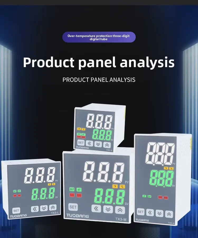 LED HD Display PID Thermostat TX3-S/M/H/L/W AB Relay/Solid State Output Two Alarm Industrial Smart Temperature OEM/ODM