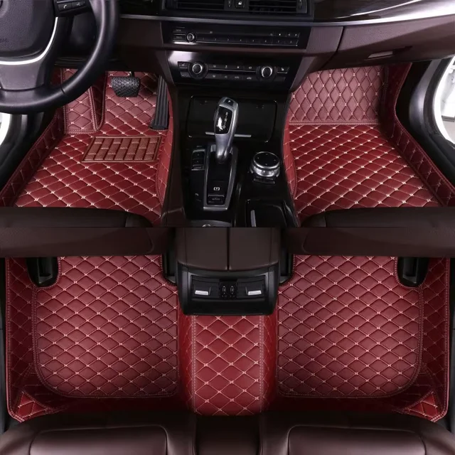 High-end Waterproof Material Anti-mildew High Quality Full Surround Leather 4 or 3 Pieces Car Floor Mat for Dedicated Car Mat