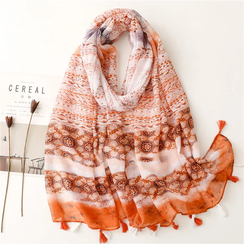  GYQWJPC Scarf Floral Print Scarf for Women Warmer