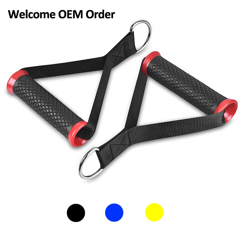Insieme di 2 Logo personalizzato & Length Heavy Duty TPR Resistance Band Handle Canle Machines Accessories Fitness Handles