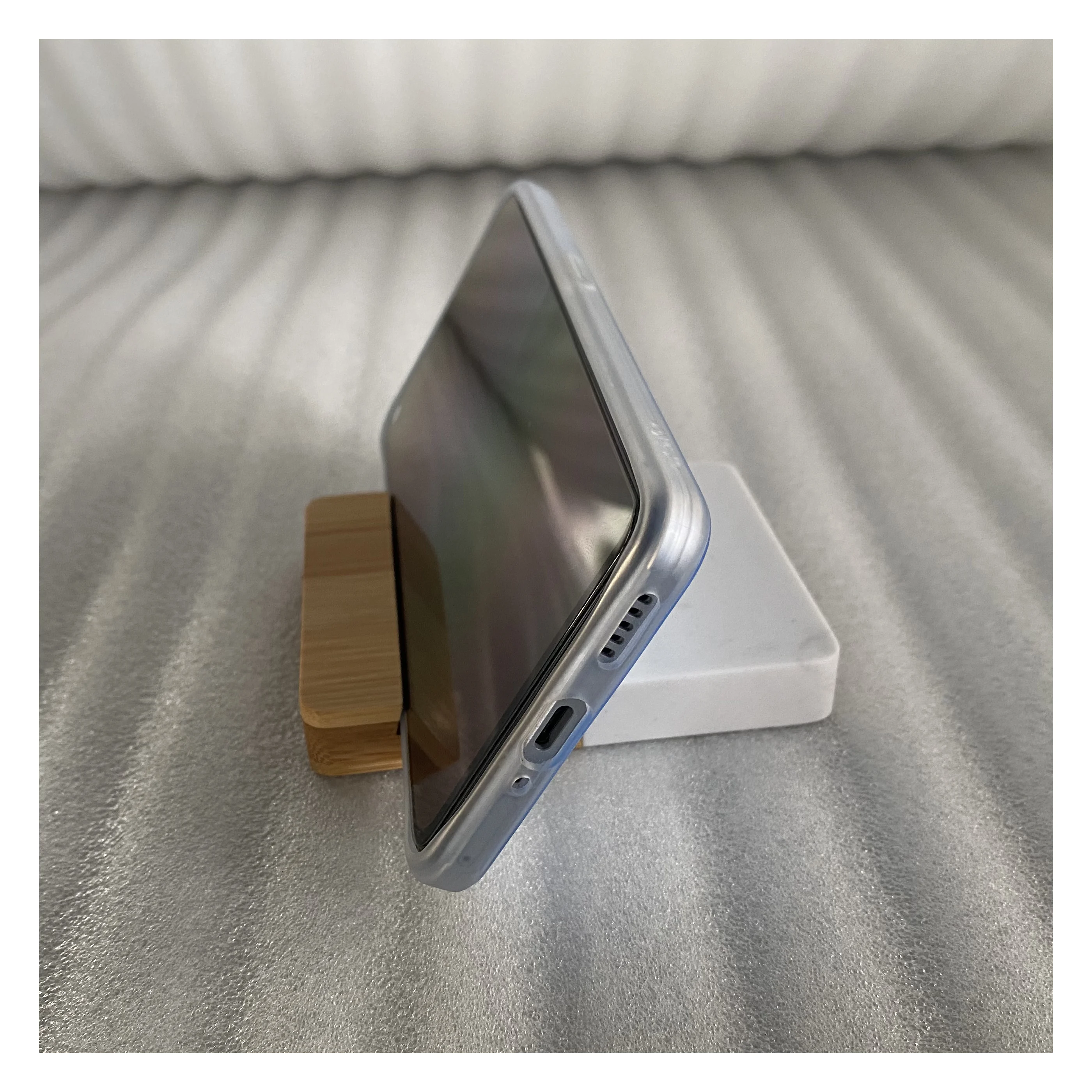 Jiangxi Factory New Launch Mini Marble and Natural Wooden Bamboo Phone Holder