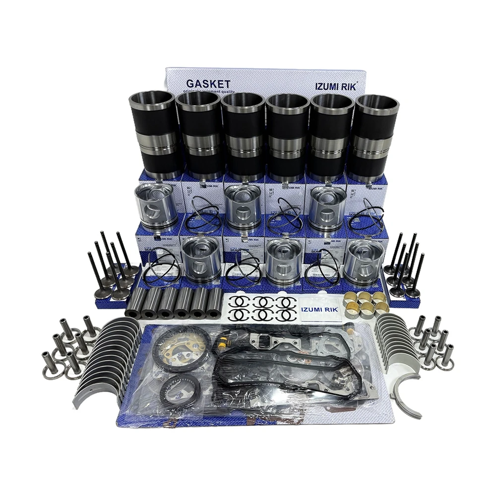 IZUMI RIK Overhaul Rebuild Kit with Overhaul Kit Main & Conrod Bearing with Thrust Washer Valve Kit for Mitsubishi S6B3F-MTK