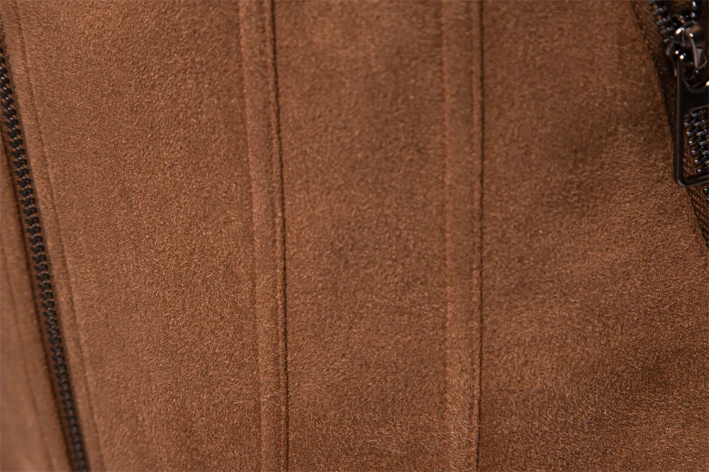 Men's Suede Jacket Solid Colour Lapel Casual Outdoor Autumn Coat_voghion.com