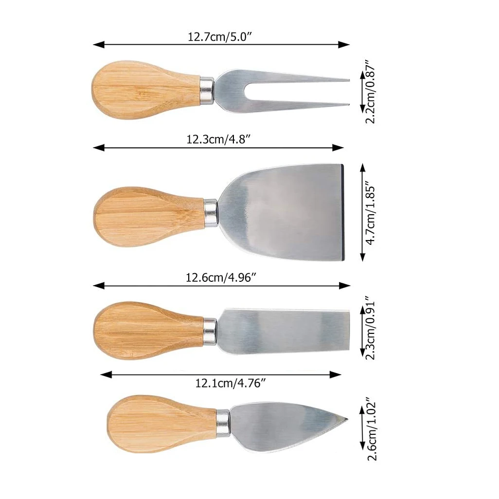 Classic Mini Wooden Handle Stainless Steel Butter Cheese Knife Set For ...