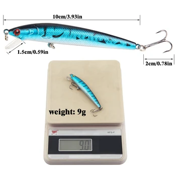 10cm/9g ABS Ringing Bead Hard Bait Lure Plastic Minnow Bait for Tuna Salmon Catfish-Freshwater & Saltwater Use Lake Fishing – Minnow – view 4