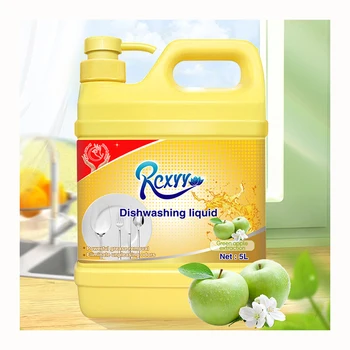 Household 5L high-quality green apple fragrance kitchen dish soap dishwashing liquid detergent