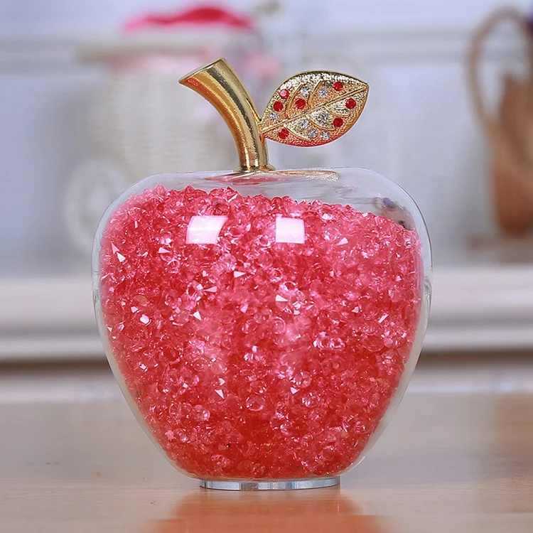 Cheap Wholesale crystal apple custom pink crystal apple for Home Decoration