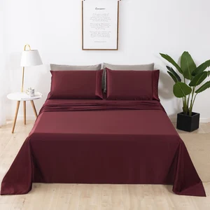 Wholesale Luxury Silky 3pcs Satin Sheet Set Satin Bedding With Deep Pocket Cheap Microfiber Bed Sheet Sets