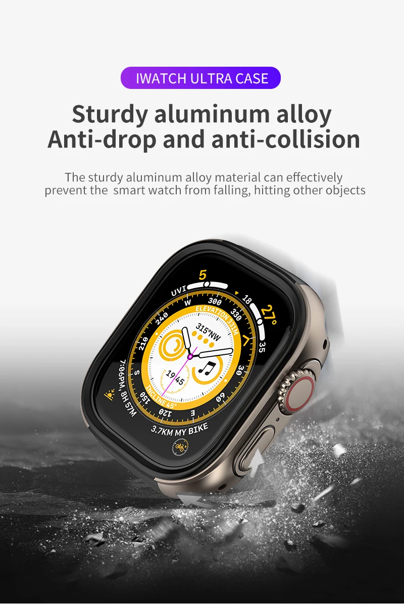 Tpu With Aluminum Alloy 49mm Cover Case For Apple Watch Ultra
