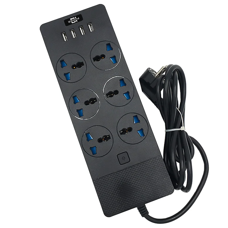 Multi Plug Options Extension Socket 6 Outlets 4 USB Charging Ports Power Extension Cord Sockets