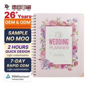 Wholesale Low Moq  Floral Gold Page Edition Diary Engagement Gift Book Bride to Be Countdown Calendar Customize