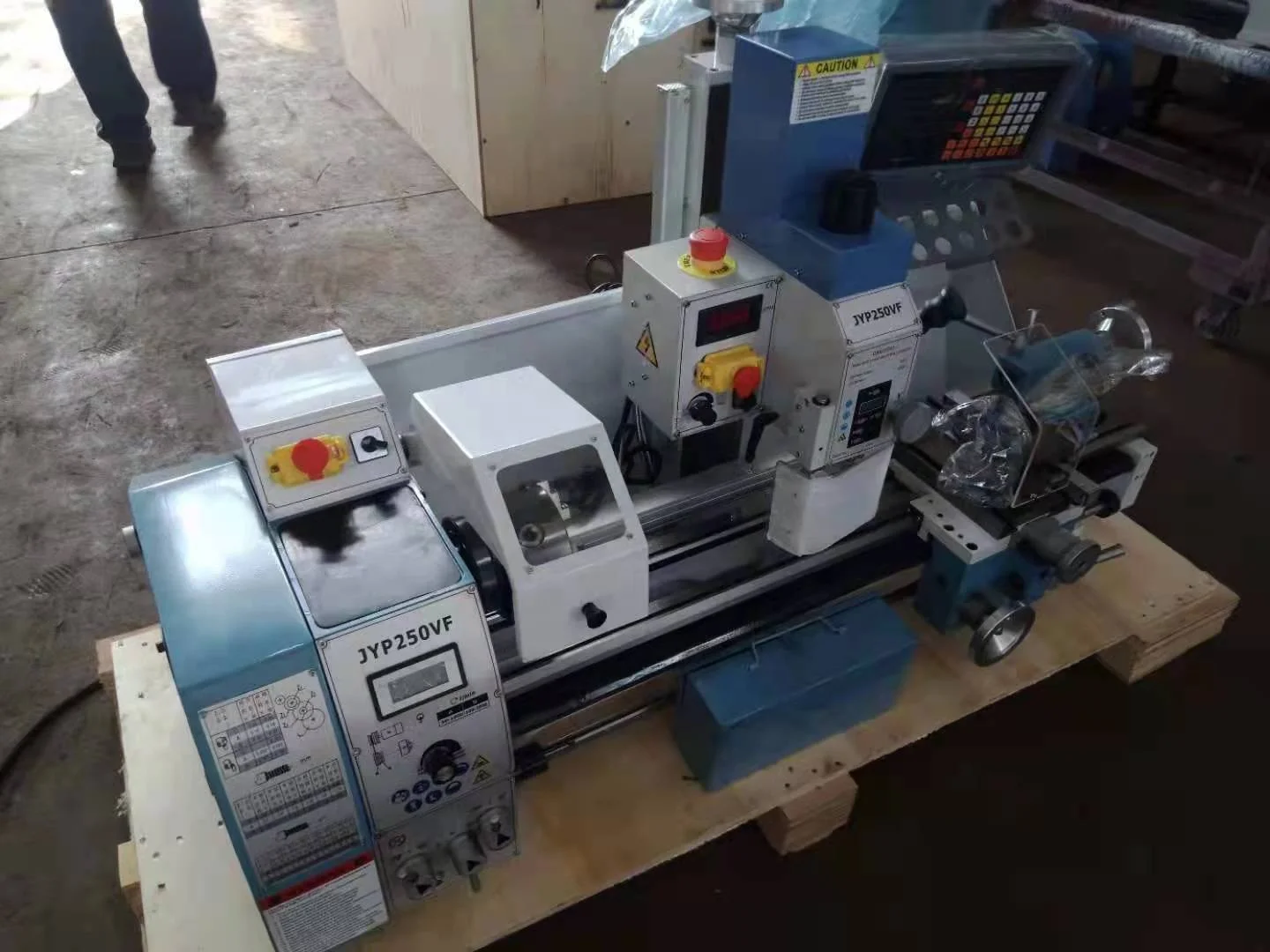 JY290VF Combination Lathe Universal Turning Cutting Drilling Milling Manual Mini Lathe Combo Lathe