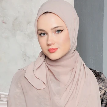 2022 Wholesale Hot Sale 78 Colors Islam Malaysia Hijab Muslim Georgette Bubble Chiffon Scarf Plain Solid Color Wrap Shawl