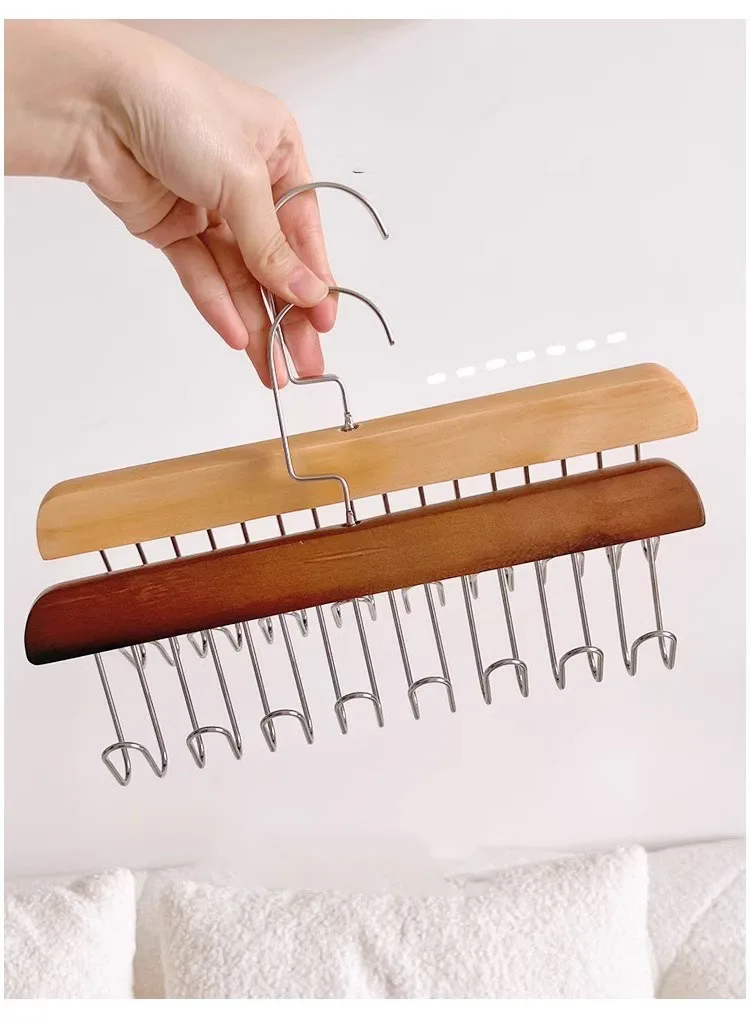 Tie Rack Vintage Hanger Neckties Hangers Wooden Tie Organizer Wooden