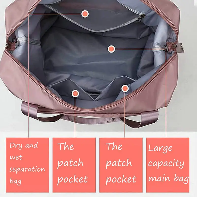 Large Capacity Folding Travel Bag Women Travel Bags Large Capacity Hand Luggage Tote Duffel Set For Lady