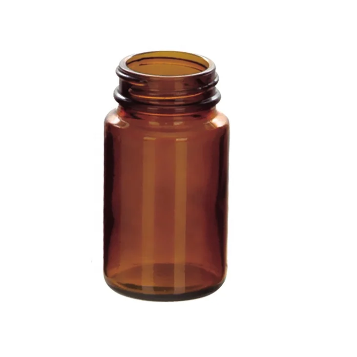 Wholesale and custom amber brown medical screw-top capsule glass packaging medicine bottle