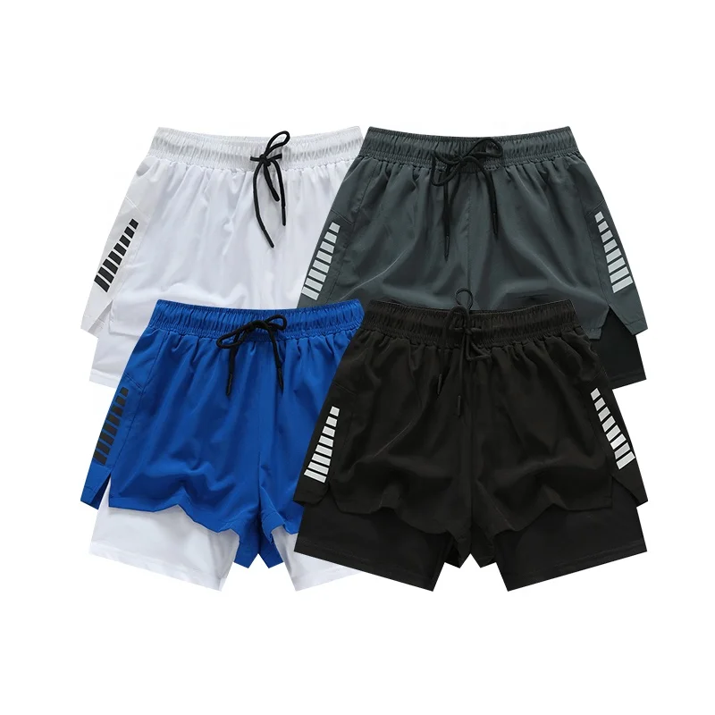 High Elasticity Back Zipper Pocket 2 In 1 Custom Shorts Summer Sweat