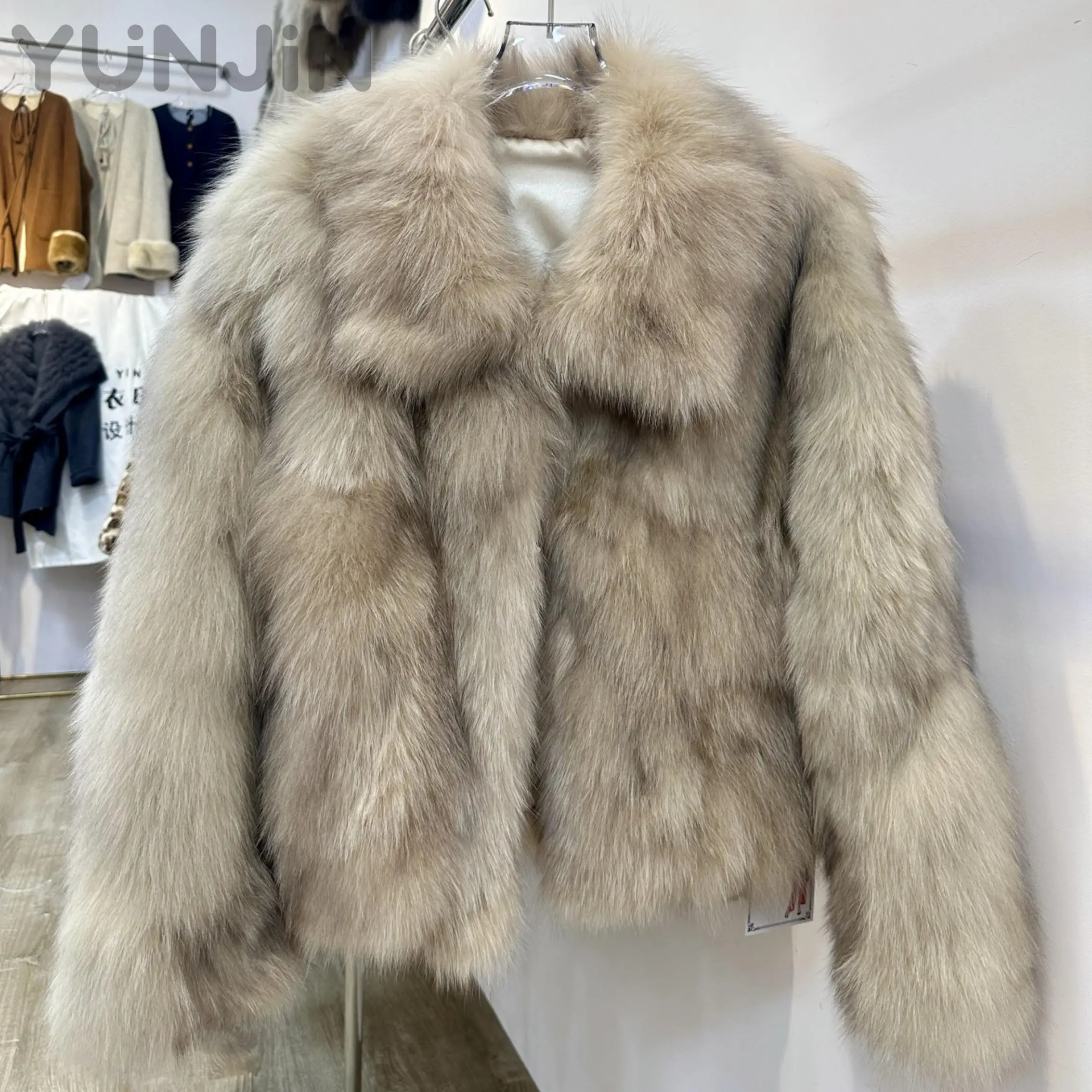 SAGA Furs Two Tone Gradient Fox Fur Jacket