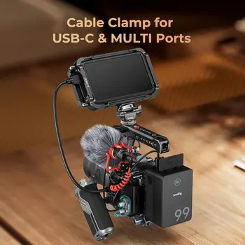 For SMALLRIG USB-C & Multi Cable Clamp Dashboard Mount for Sony FX3/FX30 HawkLock Quick Release Cage 4770/4771/4772-4829 product image