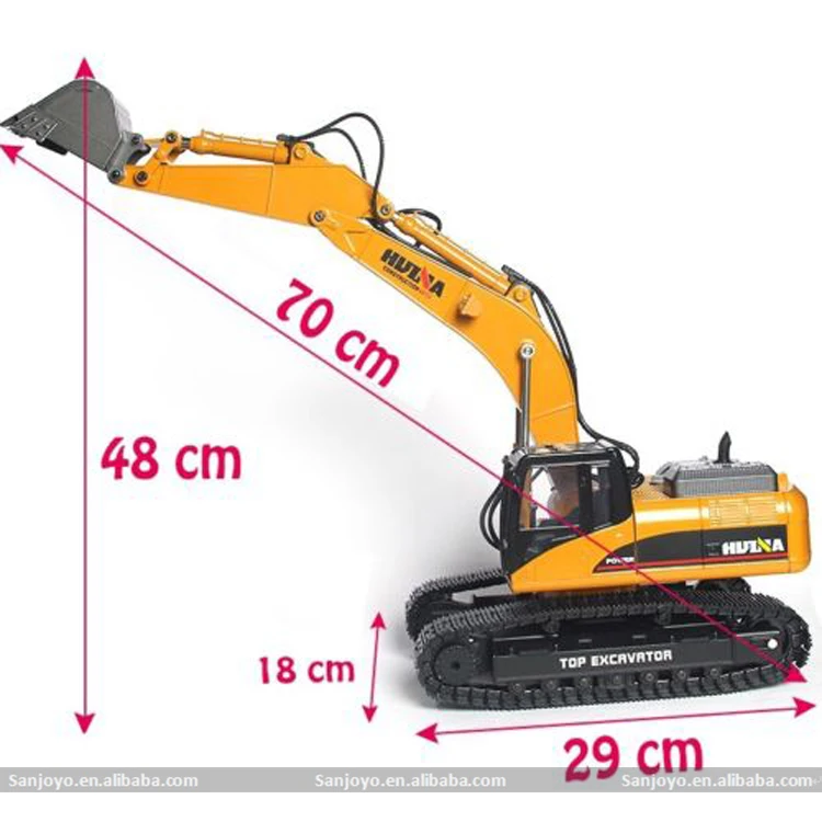 Huina 580 1:14 Remote Control Metal Alloy Construction Truck Toys RC  Excavator 1580