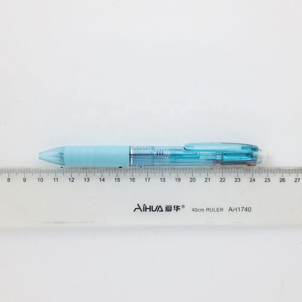 2+1 LOGO Custom 3 in 1 Multi Color Promotional Oil Ink 2 Color Ball Pen with  Pencil and Eraser