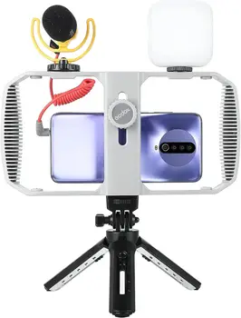 Godox VK1-LT Universal Phone Video Rig Kit for Smartphone, with Mic, RGB LED Light and Tripod Side Handle detail image