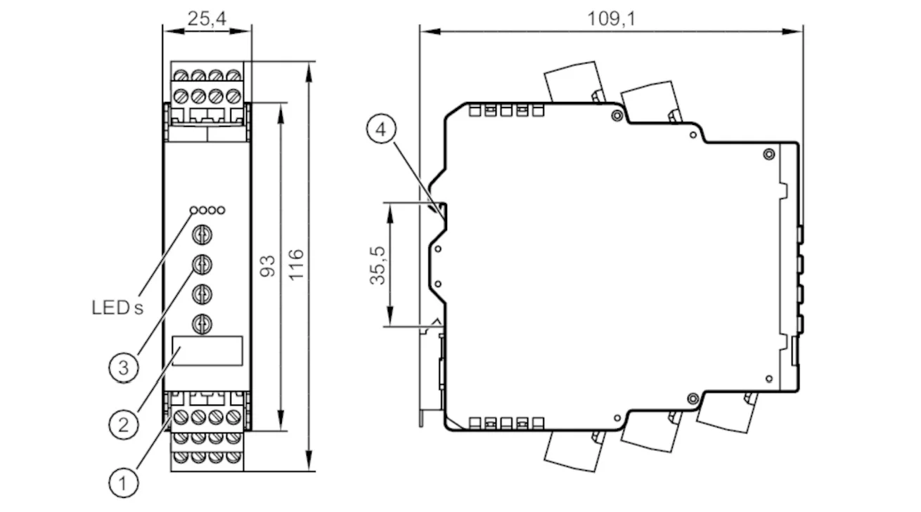 Speed Monitor Relay,4a,1 Digital Out,1 Relay Out,Dd0203 Series,Ifm