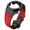 Black case + red silicone strap