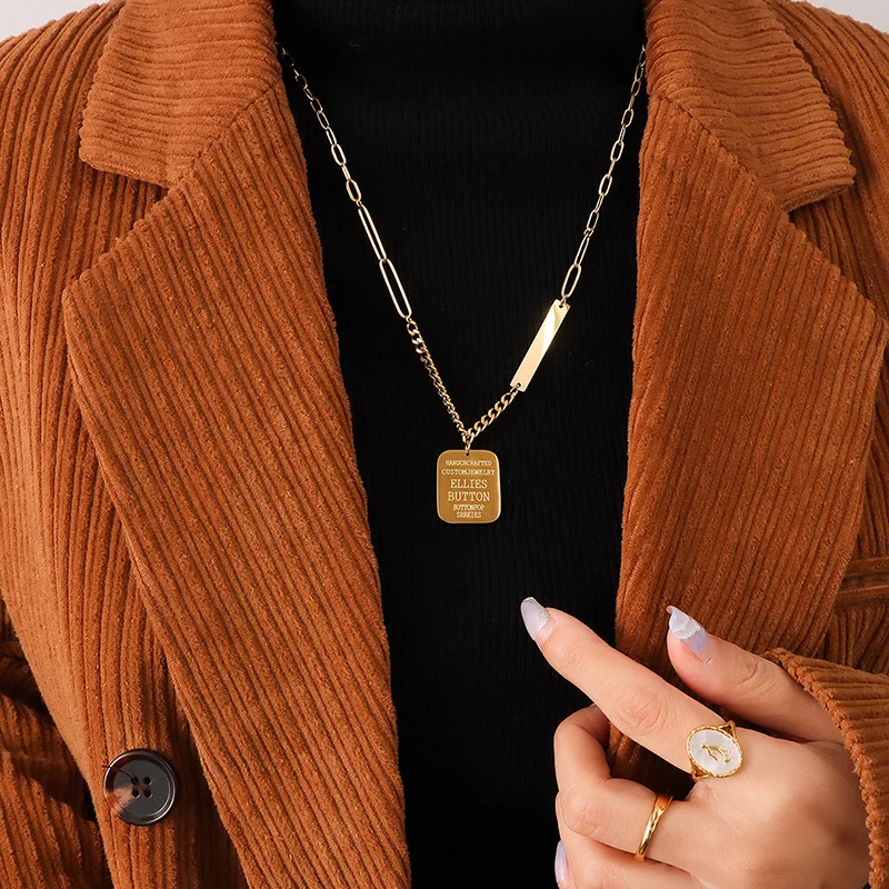 Wholesale Designer Charms Stainless Steel Necklace Women Pendant 18k