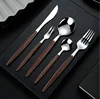 5pcs silver-brown handle