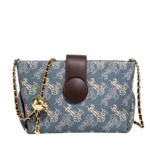 2026 Luxury Designer Crossbody Bag for Women Adjustable Shoulder Strap Blue Wagon Pattern Leather Chains Direct Autumn Winter