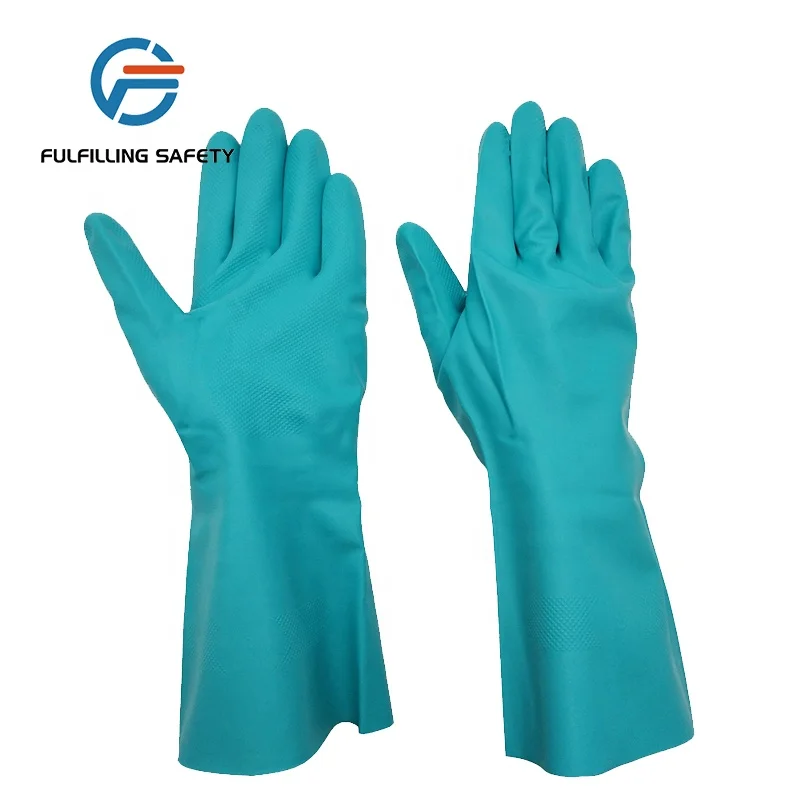
Nitrile flocklined industrial household l hand working kitchen Gloves 