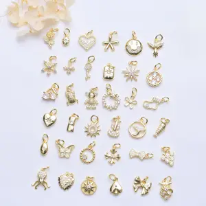 Color-preserving 18K Gold-plated Micro-inlaid Natural Stone Zircon Alloy Punk DIY Bracelet Necklace Jewelry