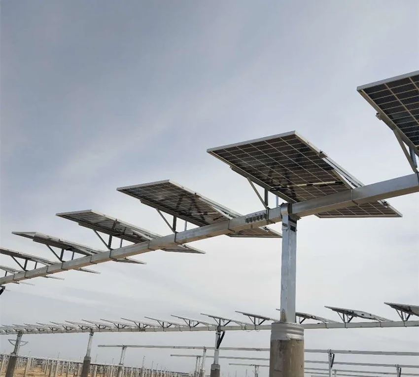 Плоская одноосная солнечная система слежения с наклонным солнечным модулем, длинная одноосная солнечная система слежения