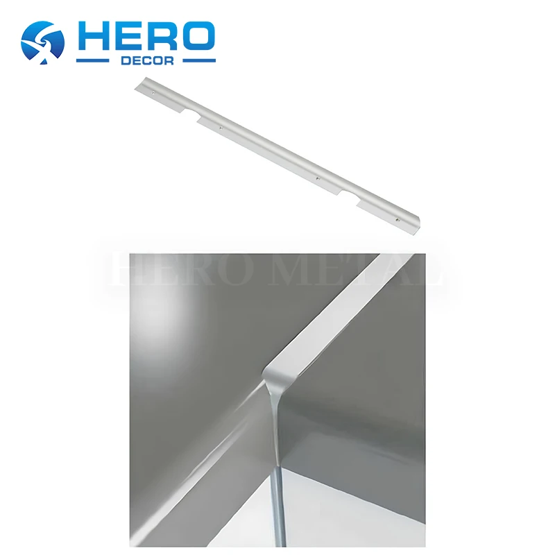 Free Sample Aluminium Kitchen Worktop Joining Trim Silver 600 mm End Straight Corner Joint Kitchen Edging Strips
