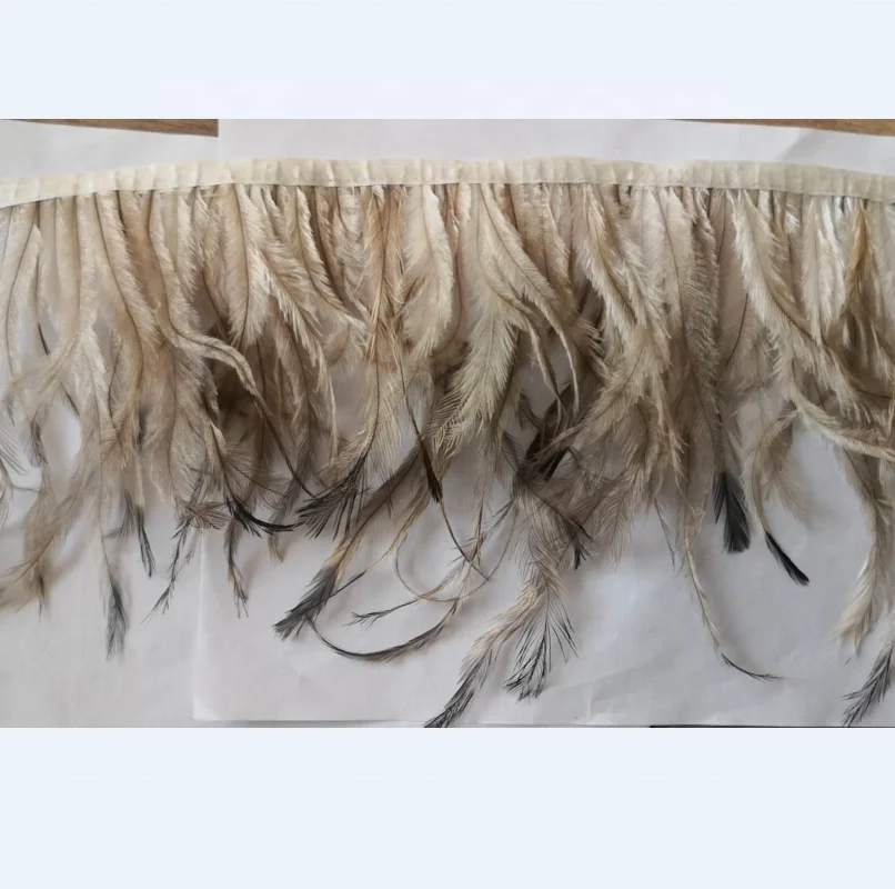 Эму перо бахрома отделка на тканевой ленте