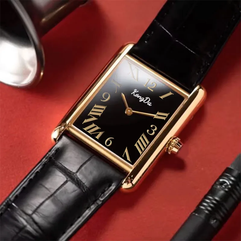 Custom Classic Series High Quality Luxury Leather Band Quartz Watch for Men Square Dial 31mm Business & Fashion Factory Price