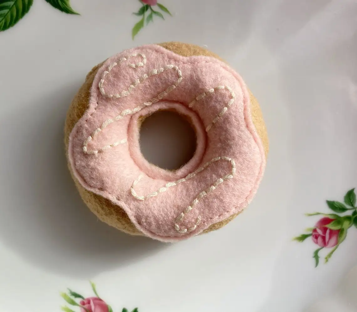 Фетровая еда, Пончик, кухня, детские игрушки, фетровый пончик, игрушка для ролевых продуктов