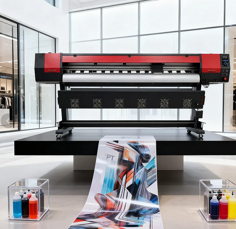 High Speed 2400 DPI 26ppm 1.8m XP600 Eco Solvent Ink Sublimation Printer 2 Nozzles Fan Drying Flex/Egg Garment Fabric Custom